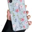 DEFBSC Soft Case Compatible with iPhone 17e/iPhone 16e, Clear Floral Flower Pattern Print Design Flexible TPU Shockproof Cover for Women Girls, Flower Protective Phone Case, Pink Cosmos