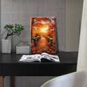 HeeBenor Framed Paint by Numbers Kit for Adults, Autumn Leaves Paint by Numbers Kit for Adults with Easel, DIY Landscape Paint by Number with Frame, Adult Paint by Number Kits Framed Canvas 8x12 Inch