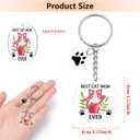 2 x Cat Mom Keychain Cat Lover Gifts for Women Pet Owner Gift Keyring Mother's Day Christmas Halloween Birthday Gifts for Sister Friend Teen Girls Daughter Mom Pet Lover Owner Acrylic Keychain for Women