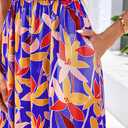 BTFBM Womens Spring 2026 Casual Maxi Dresses Short Sleeve Smocked Tiered Floral Boho Long Beach Dress with Pockets (M)