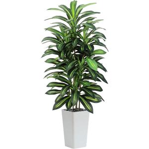 Artificial Dracaena Tree Indoor, 5FT Tall Fake Floor Plants with White Planter, Faux Silk Yucca Tree for Home Office Living Room Bedroom Farmhouse Modern Outdoor Topiary Tree