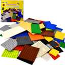 Classic Building Plate, 60pcs Random Mixed Colour with 6 Size Building Plate Base Plate, Compatible with Lego Parts and Pieces, Building Bricks, for Most Brands (Multicolored)