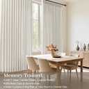 Pinch Pleated Linen Curtains 96 Inches Long for Living Room, Thick Semi Sheer Light Filtering Memory-Trained Back Tab Drapes, Natural Pinch Pleat Curtain with Hooks Rings for Bedroom Office, 2 Panels, 40"W x 96"L