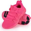 INZCOU Running Shoes Lightweight Tennis Shoes Non Slip Gym Workout Shoes Breathable Mesh Walking Sneakers (5 Women/4 Men, Light Rose Red)