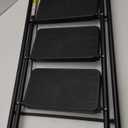 HBTower Step Ladder, Folding Step Stool with Wide Anti-Slip Pedal, Sturdy Steel Ladder, Convenient Handrail, Lightweight, Portable Steel Step Stool (Black)