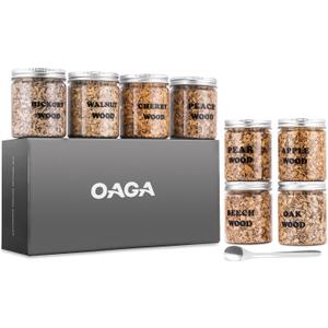 Natural Wood Chips for Cocktail Smoker - 8 Flavors - for Cocktail Parties, Fast-Burning Smoking Chips Compatible with Electric Whiskey Smokers & Smoke Guns, Smoker Accessories Gift Set for Men