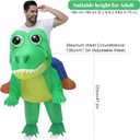 Inflatable Crocodile Costume for Adults - Funny Blow-Up Halloween Costume, Ride-on Alligator Costume for Women Men Halloween,Christmas Cosplay Party