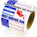 2.3x2.3 inches 300 Pcs Removable Transparent PET Oil Change Stickers for Windshield, Next Service Due Reminder Sticker Roll, Clear Writable Car Motorcycle Stickers Peel with No Residue
