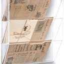 Chunful 3 Tier Mail Sorter Wall Letter Holder Clear Acrylic Wall Mounted Mail Organizer Hanging File Envelope Pocket Plastic Mount Document Holder for Home Office Entryway