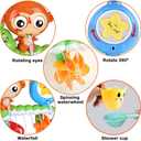 G-WACK Bath Toys for Toddlers Age 1 2 3 Year Old Girl Boy, Preschool New Born Baby Bathtub Water Toys, Durable Interactive Multicolored Infant Toy, Lovely Monkey Caterpillar, 2 Strong Suction Cups