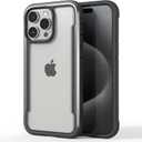 RAPTIC Shield for iPhone 15 Pro Max Case, Shockproof Protective Clear Case, Military Grade 10ft Drop Tested, Durable Aluminum Frame, Anti-Yellowing Technology Case, 6.7 inch, Black
