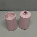 YAUKPH Bathroom Accessories Set 2 Piece Soap Dispenser and Toothbrush Holder for Bathroom Countertop Striped Pink