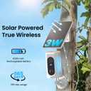 ANRAN 4G LTE Cellular Solar Security Camera Wireless Outdoor, 2K No WiFi Solar Powered Security Camera, 2 Way Audio, Smart Motion Detection, Color Night Vision, IP66, White (32GB & SIM Card Included)