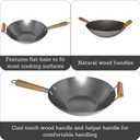 IMUSA 14in Carbon Steel Wok with Wood Handles
