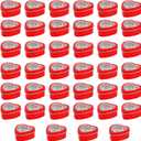 MOUYAT 40 PCS 2oz Heart Shaped Metal Tins with Clear Window Lids, Tinplate Empty Candy Tins Party Favors Storage Box Container for Gifts Treasures, Candle Making, DIY, Crafts, Red