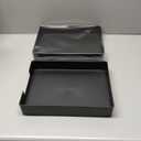 Letter-Size Tray Desk Letter Tray Paper Tray, Sturdy Heavy-Duty Plastic Printer Paper Tray, Single-Tier Stackable File Storage Organizer for Office Home (Black 2)