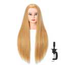 26-28'' Mannequin Head Synthetic Fiber Hair Styling Training Head Dolls for Cosmetology Manikin Maniquins Practice Head with Stand (6611W2720)