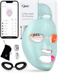 Qure LED Light Therapy Mask for Face – FDA Cleared for Wrinkles & Acne Treatment with 3 Modes, 5 Facial Areas & 5 Lights: Red, Deep-Red, Blue, Amber & Infrared, 3-Min Daily, Eye-Protection, Smart App