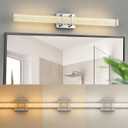 URSOLA 36" Modern LED Bathroom Light Fixtures, Chrome 3CCT Dimmable Bathroom Vanity Light Over Mirror, Bathroom Vanity Bath Bar Lights with Crystal Acrylic Shade