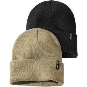 FURTALK Beanie Hat for Women Men Winter Hat Womens Cuffed Beanies Knit Skull Cap Warm Ski Hats (One Size, Black+olive)