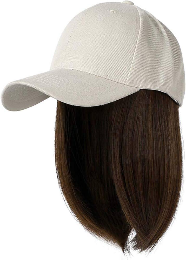 Baseball Cap Wig with Hair Extensions Synthetic Wig Hat for Women Adjustable Baseball Hat