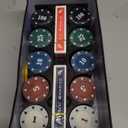 Gamie Texas Holdem Poker Game Set - Includes Holdem Mat, 2 Card Decks, Chips, Chip Holder and Tin Storage Box - Fun Game Night Supplies - Cool Casino Gift for Kids & Adults