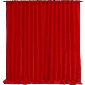 Red Backdrop Curtains 2 Panels 5ft x 10ft Polyester Photo Backdrop Drapes for Wedding Christmas Party Decorations