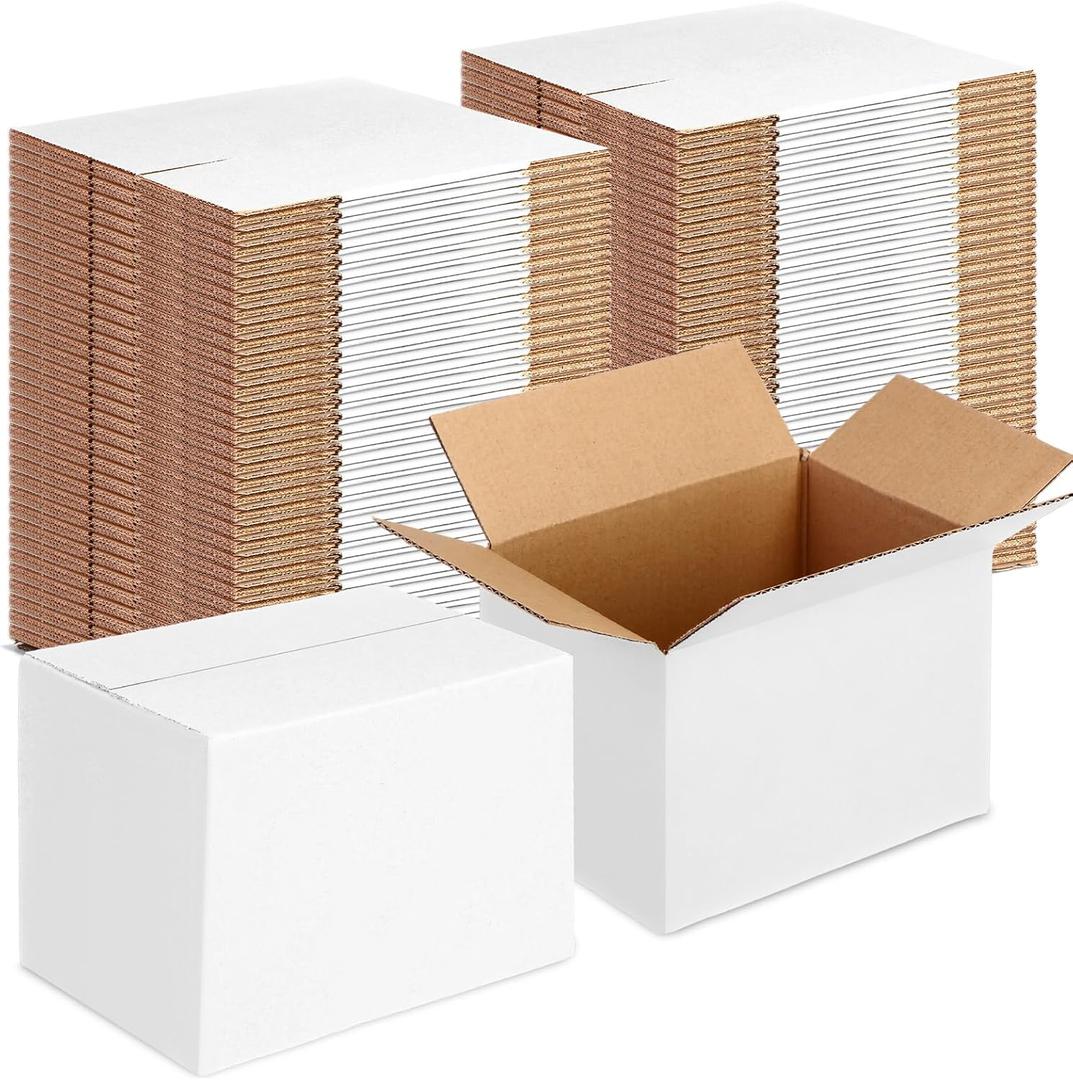 Yeaqee 72 Pcs Shipping Boxes Corrugated Cardboard Small Shipping Boxes for Packaging Mailing Packing Moving Small Business Storage Crafts Gifts (6x4x4 Inch, White)