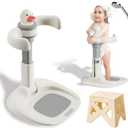 Jfxgjuv Adjustable Baby Shower Stand with Anti-Slip Base, Baby Bath With Stand, 6-36 Months Toddler Shower Standing Support, Bath Shower Standing Support, Easy Setup, Safe Design (Upgraded-Duck)
