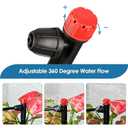 50 Pieces Drip Emitters with Stake for 1/4" Irrigation Tubing, Adjustable 360 Degree Water Flow Irrigation Universal Sprayer, 20pcs Blue Drippers Sprayer and 30pcs Red Drip Irrigation Emitters