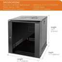 Tecmojo 12U Wall Mount Server Cabinet IT Network Rack Enclosure Lockable Door and Side Panels Black,Cooling Fan,Glass Door,17.7inch Depth,for 19 IT Equipment,A/V Devices
