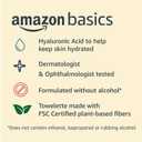 Amazon Basics Makeup Remover Wipes, Gentle Cleansing, Dermatologist Tested, Hydrating with Hyaluronic Acid, Plant-Based, Alcohol-Free, Removes Waterproof Mascara, No-Rinse Formula, 25 Count, 6-Pack