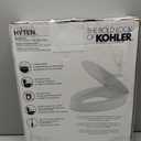 KOHLER 25875-0 Hyten 3" Height, Elevated Soft Close Elongated Toilet Seat, Contoured Seat with Grip-Tight Bumpers, Quick-Attach Hardware, No Slam Toilet Seat, White