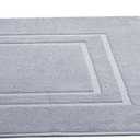 Feather & Stitch 2 Piece Towel Like Bath Mats (30x21 Inch) 100% Cotton Terry Bath Mats, Bathroom Shower Floor Mats [NOT A Bathroom Rug], Soft Absorbent Washable Mats (Grey)