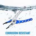 Fishing Pliers, 7.5 Inch, 420 Stainless Steel, Tungsten Carbide Cutters (Blue, 7 inch)