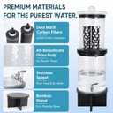 3 Gallon All Glass Gravity-Fed Water Purifier, Countertop Water Filtration System with Wooden Stand, for Home, Emergency & Outdoor Survival