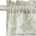 Jinchan Floral Kitchen Curtains for Windows 36 Inch Linen Tier Farmhouse Cafe Curtains Country Botanic Small Window Rod Pocket Rustic Flax for Laundry Bathroom RV 2 Panels Sage Green on Beige