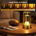 Cordless Table Lamp - Rechargeable LED Lamp with 2000mAh Battery, 3 Color Stepless Dimming & Touch Control, Portable Lamp for Indoor Outdoor, Bedroom, Restaurant, Bar, Patio, Camping, Gold
