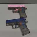 2 Pack Water Guns for Kids - Squirt Water Blaster Soaker Water Pistol Toys for Toddlers Child Boys Girls, Ideal Summer Gifts for Swimming Pool Beach Party Outdoor Shooting Game Water Fighting Toy (1-blue+pink)