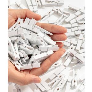 Mr. Pen Mini Wooden Clothes Pins for Photo, 1.4 Inch, 132 Pack, White, Small Craft Clips for Card Making, Hanging Pictures, Party Favors, DIY Art Projects, Miniature Decorations, Durable Spring