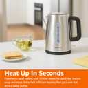 Electric Stainless Steel Kettle for Tea and Coffee, BPA-Free, Fast Boiling, Auto Shut-Off, Boil-Dry Protection, 1.7 Liter, 1500W, Black and Silver