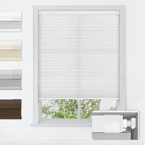 LazBlinds No Drill Cordless Cellular Shades, 41" W x 48" H, White