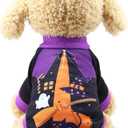 Dog Costume Cozy Halloween Themed Shirts for Puppy Dog Spooky Witch Cats Designer Winter Sweatshirt Purple01 Small