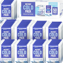 50 Pack - Instant Cold Packs - Instant Ice Packs for Injuries | Disposable Cold Compress Ice Pack for Pain Relief, Swelling, Inflammation, Sprains, Toothache - Cold Pack for Athletes