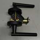 goldenwarm Gold Privacy Door Handle, Heavy Duty Zinc Alloy Interior Door Handles, Interior Brushed Gold Door Lever for Bedroom, Bathroom, 1 Pack