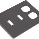 Grey/Gray 3 Gang 2 Toggle 1 Duplex Combination Light Switch Plate Decorative Triple Toggle Wall Plate Cover Electrical Faceplate Switch Face Plate
