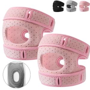 Knee Brace,2PCS Knee Brace for Women Men Adjustable Knees Support, Pain Relief Adjustable Knee Joint Strap for,Hiking,Tennis, Football,Injury Recover(Anti-slip,Pink,L)