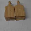 Patelai 12 Pcs Thicken Bamboo Cutting Board Bulk Wood Chopping Unfinished Crafts Serving Charcuterie Boards for DIY Wedding Housewarming Gift(Handle)