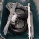 Wheelbarrow Garden Cart, Heavy Duty Home Utility, Dual-Wheel Home Garden Yard Utility Wheelbarrow Cart with Built-in Stand,(Grey)