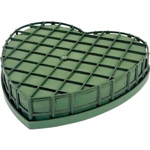 Floral Foam Cage with Suction Cup, Heart-Shaped Flower Arrangement Foam Holder for Wedding Car Decor, DIY Floristry Bouquet Fixation Base for Fresh/Silk Flowers (20x20cm)